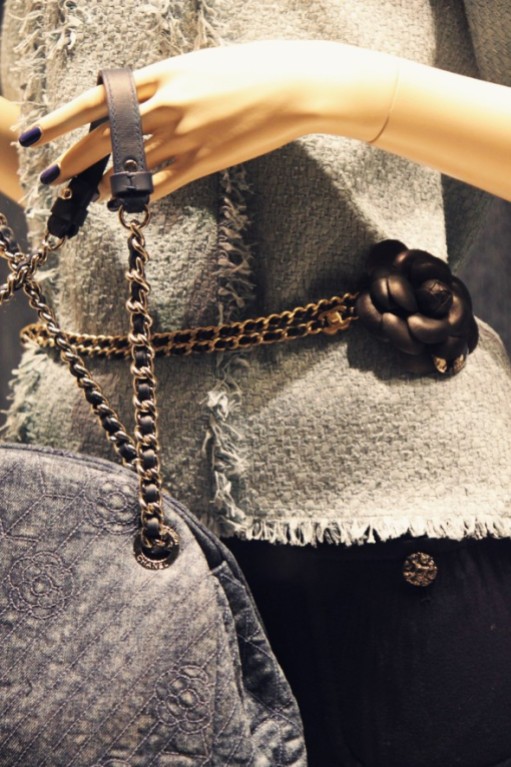 Chanel textile bag belt