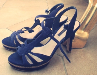 sandales compensees zara bleues